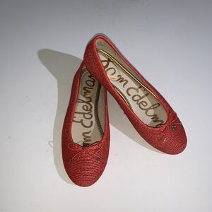 Sam Edelman Falcon Shoes Womens Size 10 Orange Woven Ballet Flats Comfort Casual